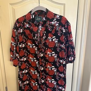 Nomad Floral Print Short Sleeve Button Up